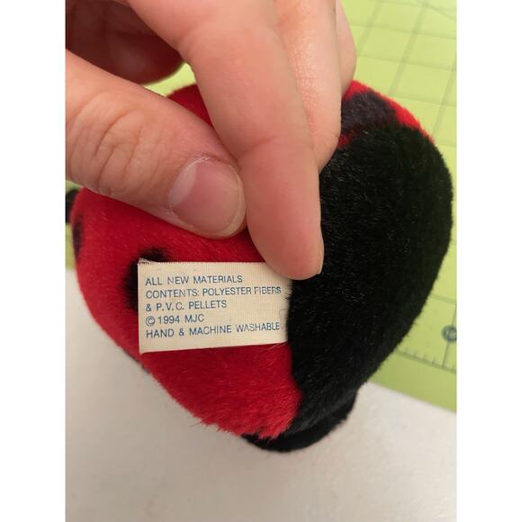 Vintage 1994 Swibco Lady Bug Palm Plush 4.5” Stuffed Beanie Animal Insect - Picture 7 of 8